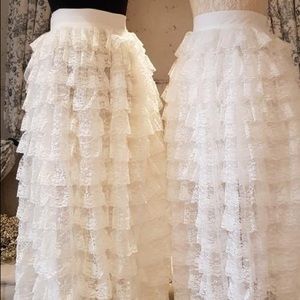 Vintage st COTTON & LACE FANCY PETTICOAT SKIRT XS